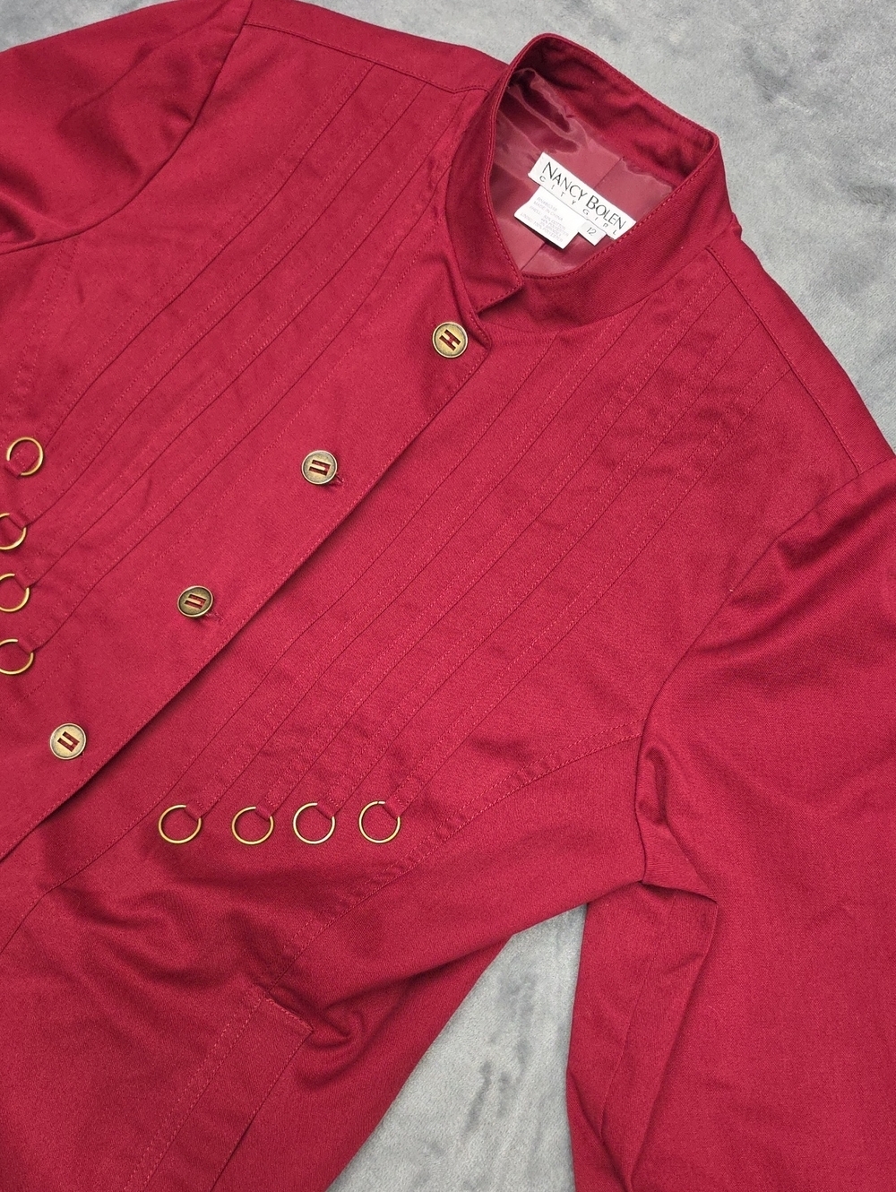 Women's Red Ring-Accent Button Jacket Sz 12